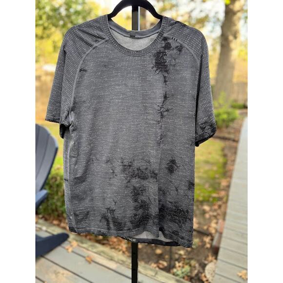LULULEMON Metal Vent Tech Short Sleeve Tee T-Shirt Gray Black Tie Dye Men's XL - Picture 2 of 7